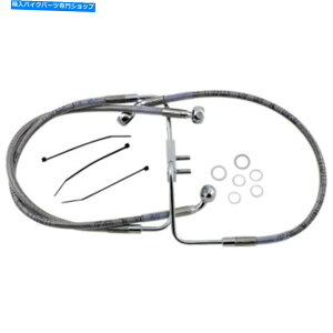 Hoses 34 3/4WґgXeXX`[u[LCLbgn[[\tgAC18+ FXFB 34 3/4 Standard Braided Stainless Steel Brake Line Kit Harley Softail 18+ FXFB