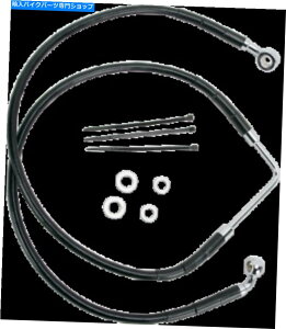 Hoses �h���b�O49 �W�����u���b�N�r�j�[���A�b�p�[�u���[�L���C���L�b�g�n�[���[�_�C�i06-07 FXDB Drag 49 Standard Length Black Vinyl Upper Brake Line Kit Harley Dyna 06-07 FXDB�y���s�A���i�z