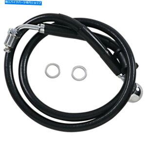 Hoses =+ 6 "29 1/4"g̍rj[㕔u[LCn[[\tgAu +6" 29 1/4" Extended Length Black Vinyl Upper Brake Line Harley Softail 18+ ABS