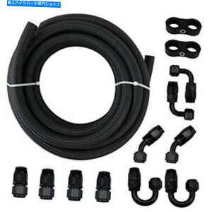 Hoses RCLbg3/8 "6AN 20tB[gz[XiCXeX|ґgCPELbgjo[T Fuel Line Kit 3/8" 6AN 20FT Hose Nylon Stainless Steel Braided CPE Kit Universal