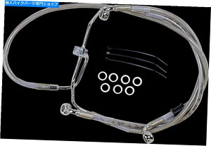 Hoses �h���b�O660325-8�X�e�����X�X�`�[���t�����g�u���[�L���C���L�b�g�A�N���A18 1/4�C���`/26 5/8�C���`�B Drag 660325-8 Stainless Steel Front Brake Line Kit, Clear 18 1/4in./ 26 5/8in.�y���s�A���i�z