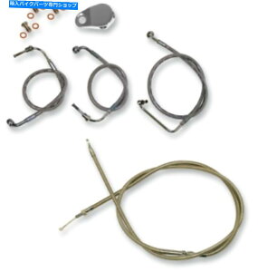 Hoses LA`bp[Y-LA -8010KT -00-P[u/u[LCLbgAXgbN - XeX| LA Choppers - LA-8010KT-00 - Cable/Brake Line Kit, Stock - Stainless Steel