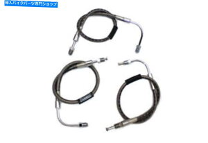 Hoses VcCɂn[[frbh\̂߂̃XeXX`[tgu[Lz[X3s[X Stainless Steel Front Brake Hose 3 Piece for Harley Davidson by V-Twin