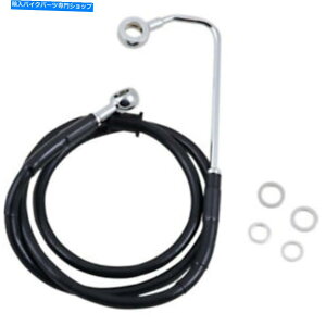 Hoses +6 "41 3/4gubNrj[Abp[u[LCn[[\tgAu15-17 +6" 41 3/4 Extended Length Black Vinyl Upper Brake Line Harley Softail 15-17 ABS