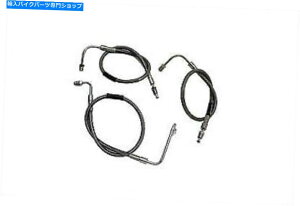 Hoses VcCɂn[[frbh\̂߂̃XeX|tgu[Lz[X23-3/421 Stainless Steel Front Brake Hoses 23-3/4 and 21 for Harley Davidson by V-Twin