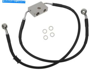 Hoses hbOXyVeBtgu[LCLbgubNABŜ݃XgbN3300513 Drag Specialties Front Brake Line Kit Black ABS Only Stock Length #3300513