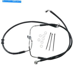 Hoses +2 "gXgbNubNrj[㕔u[LCn[[_Ci08-17 +2" Extended Stock Length Black Vinyl Upper Lower Brake Line Harley Dyna 08-17