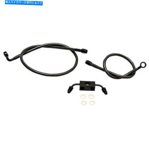 Hoses LA`bp[Y-LA8321B08M-~bhiCgґgu[LCA~jnK[n[[ LA Choppers - LA8321B08M - Midnight Braided Brake Lines, Mini Ape Hangers Harley