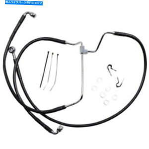Hoses +2 "gXgbNubNrj[Abp[u[LCLbgn[[c[O14-19 +2" Extended Stock Length Black Vinyl Upper Brake Line Kit Harley Touring 14-19