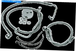 Hoses 1204-2756�W�����t�����g�X�e�����X�X�`�[���u���[�L���C���L�b�g�N���A 1204-2756 Standard Length Front Stainless Steel Brake Line Kit Clear�y���s�A���i�z