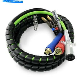Hoses 15フィートセミトラックトレーラーABSエアラインホースラップ7ウェイ電気ケーブル3 in 1 15ft Semi Truck Trailer ABS Air Line Hose Wrap 7 Way Electrical Cable 3 in 1