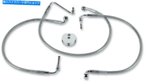 Hoses 1204-2739�W�����t�����g�X�e�����X�X�`�[���u���[�L���C���L�b�g�N���A 1204-2739 Standard Length Front Stainless Steel Brake Line Kit Clear�y���s�A���i�z