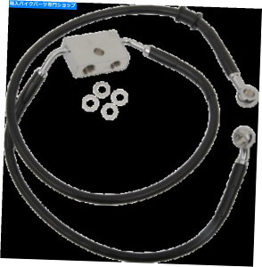 Hoses 1741-5295�g���X�e�����X�|�t�����g�u���[�L���C���L�b�g15-1/2 25-3/4�u���b�N 1741-5295 Extended Stainless Steel Front Brake Line Kit 15-1/2 25-3/4 Black�y���s�A���i�z