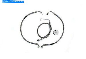 Hoses VcCɂn[[frbh\̂߂̃XeX|tgu[Lz[X2419-1/2 Stainless Steel Front Brake Hoses 24 and 19-1/2 for Harley Davidson by V-Twin