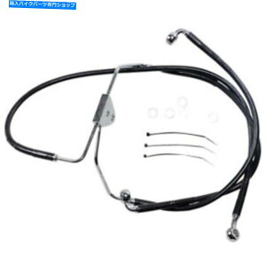 Hoses +2gXgbNubNrj[㕔u[LCn[[c[O08-13 +2 Extended Stock Length Black Vinyl Upper Lower Brake Line Harley Touring 08-13