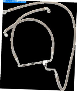Hoses �h���b�O�X�y�V�����e�B�g�������X�e�����X�|�u���[�L���C���L�b�g1741-3981 Drag Specialties Extended Length Stainless Steel Brake Line Kits 1741-3981