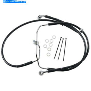 Hoses +4 "gXgbNubNrj[Abp[u[LCn[[_Ci08-17 +4" Extended Stock Length Black Vinyl Upper Lower Brake Line Harley Dyna 08-17