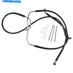 Hoses +8 "gXgbNubNrj[㕔u[LCn[[_Ci08-17 +8" Extended Stock Length Black Vinyl Upper Lower Brake Line Harley Dyna 08-17