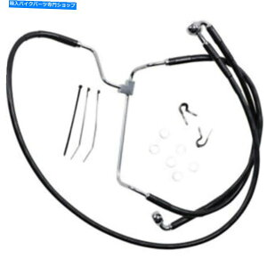 Hoses +8 "gXgbNubNrj[Abp[u[LCLbgn[[c[O14-19 +8" Extended Stock Length Black Vinyl Upper Brake Line Kit Harley Touring 14-19