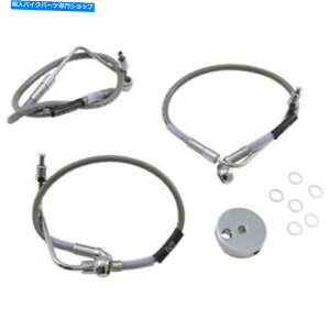 Hoses 1994-2003�n�[���[���[�h�L���O�t�������b�Z���u���[�L���C���t�����g�X�e�����X�| 1994-2003 for Harley Road King FLHR RUSSELL Brake Line Front Stainless Steel�y���s�A���i�z