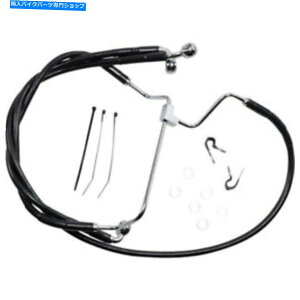 Hoses +6 "gXgbNubNrj[Abp[u[LCLbgn[[c[O14-19 +6" Extended Stock Length Black Vinyl Upper Brake Line Kit Harley Touring 14-19
