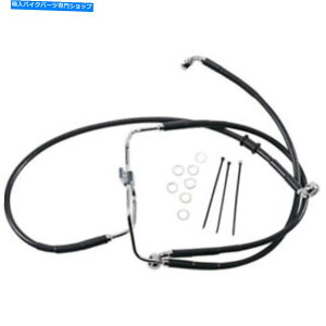 Hoses +6 "gXgbNubNrj[Abp[u[LCn[[_Ci08-17 +6" Extended Stock Length Black Vinyl Upper Lower Brake Line Harley Dyna 08-17