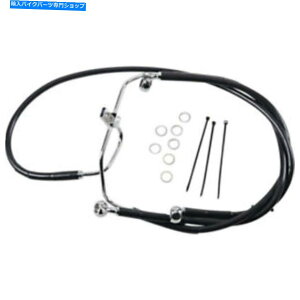 Hoses +10 "gXgbNubNrj[㕔u[LCn[[_Ci08-17 +10" Extended Stock Length Black Vinyl Upper Lower Brake Line Harley Dyna 08-17