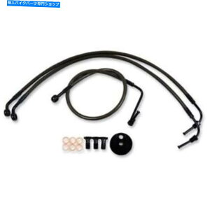 Hoses LA`bp[YLA-8230B19M~bhiCgґgu[LC-18-20INB̃nK[ LA Choppers LA-8230B19M Midnight Braided Brake Lines - 18-20in. Ape Hangers