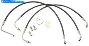 Hoses LA`bp[YubNrj[R[eBOXeXX`[u[LCLbgLA-8005B19B LA Choppers Black Vinyl-Coated Stainless Steel Brake Line Kit LA-8005B19B