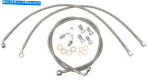 Hoses LA`bp[YLA-8122B19XeX|u[LCLbg-18in.-20inB̃nK[ LA Choppers LA-8122B19 Stainless Steel Brake Line Kit - 18in.-20in. Ape Hangers