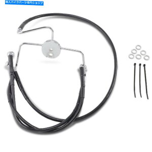 Hoses �h���b�O�X�y�V�����e�B-644410-8BLK-�g���X�e�����X�|�t�����g�u���[�L���C���L�b�g�A Drag Specialties - 644410-8BLK - Extended Stainless Steel Front Brake Line Kit,�y���s�A���i�z