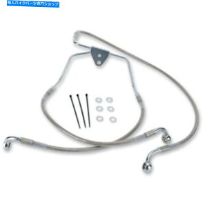 Hoses �h���b�O�X�y�V����+2 �u���[�L���C�� - �t�����g - �X�e�����X�|-FLH 96-07 | 660411-2 Drag Specialties +2 Brake Line - Front - Stainless Steel - FLH 96-07 | 660411-2�y���s�A���i�z