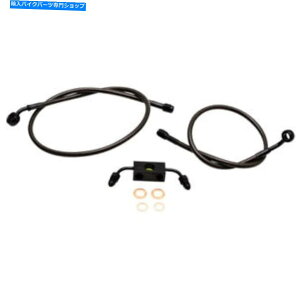 Hoses La Choppers~bhiCgґgu[LCLbg-FXDF ABS | LA-8231B13M LA Choppers Midnight Braided Brake Line Kit - FXDF ABS | LA-8231B13M