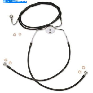 Hoses }OiXRu[LC-Black/Chrome Fittings -Touring | SBC1110-00 Magnum XR Lower Brake Line - Black/Chrome Fittings - Touring | SBC1110-00