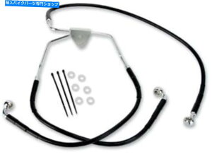Hoses �h���b�O�X�y�V�����e�B�[�u���[�L���C�� - �t�����g - �u���b�N - +10 -FLH '96 -'07-1741-2519 Drag Specialties Brake Line - Front - Black - +10 - FLH '96-'07 - 1741-2519�y���s�A���i�z