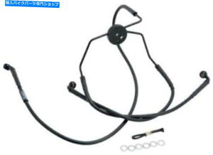 Hoses bZtgu[LCLbg+12 "Abp[R08782BCn[[frbh\08-13ubN Russel Front Brake Line Kit +12" Upper #R08782BC Harley Davidson 08-13 BLACK