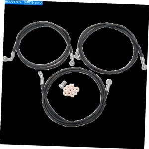 Hoses LA Choppers LA-8052B19BubNXeXu[LC18-20IN APEnK[ LA Choppers LA-8052B19B Black Stainless Brake Line 18-20in Ape Hangers