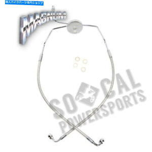 Hoses マグナムポリッシュされたステンレスデザイナーシリーズフロントローワーブレーキラインキット-57009 Magnum Polished Stainless Designer Series Front Lower Brake Line Kit - 57009
