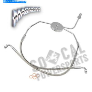 Hoses マグナムポリッシュされたステンレスデザイナーシリーズフロントローワーブレーキラインキット-57005 Magnum Polished Stainless Designer Series Front Lower Brake Line Kit - 57005