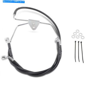 Hoses �h���b�O�X�y�V����+2 �u���[�L���C�� - �t�����g - �u���b�N�r�j�[��-FLH 96-07 | 660411-2BLK Drag Specialties +2 Brake Line - Front - Black Vinyl - FLH 96-07 | 660411-2BLK�y���s�A���i�z