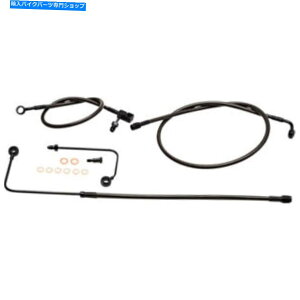 Hoses La Choppers~bhiCgґgu[LCLbg - \tgAuX| LA-8151B19M LA Choppers Midnight Braided Brake Line Kit - Softail ABS | LA-8151B19M
