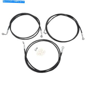 Hoses LA`bp[Y-LA -8052B19B -Black VinylR[eBOXeXX`[u[LCLbgHA LA Choppers - LA-8052B19B - Black Vinyl-Coated Stainless Steel Brake Line Kit Ha