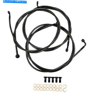 Hoses LA`bp[YLA-8052B16M~bhiCgubNґgu[LCLbg15-17 " LA CHOPPERS LA-8052B16M Midnight Black Braided Brake Line Kit 15-17"