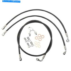 Hoses LA`bp[Y-LA -8122B19B -Black VinylR[eBOXeXX`[u[LCLbgHA LA Choppers - LA-8122B19B - Black Vinyl-Coated Stainless Steel Brake Line Kit Ha