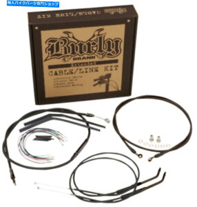 Hoses Burly Brand -B30-1146 -T -BarP[uƃu[LCLbgA10C`Bn[[X[p[Obh Burly Brand - B30-1146 - T-Bar Cable and Brake Line Kit, 10in. Harley Super Glid