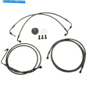 Hoses La Choppers~bhiCgґgu[LCLbg - c[OABS | LA-8051B19M LA Choppers Midnight Braided Brake Line Kit - Touring ABS | LA-8051B19M
