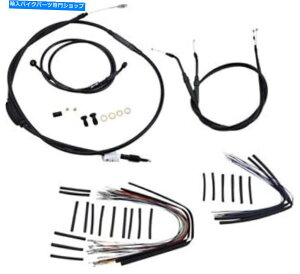 Hoses 12 "apenK[n[[FXDIX[p[OCh07-11̃o[[P[u/u[LCLbg Burly Cable/Brake Line Kit for 12" Ape Hangers Harley FXDI Super Glide 07-11