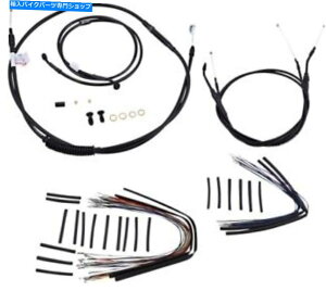 Hoses 14C`̗ސlnK[n[[FXDIX[p[OCh07-11̃o[[P[u/u[LCLbg Burly Cable/Brake Line Kit for 14" Ape Hangers Harley FXDI Super Glide 07-11