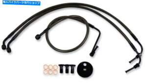 Hoses LA�`���b�p�[�Y�~�b�h�i�C�g�ґg�u���[�L���C���o�[�X���b�v�L�b�gLA-8005B16M MADEN IN USA LA Choppers Midnight Braided Brake Line Bar Swap Kit LA-8005B16M Made in USA�y���s�A���i�z