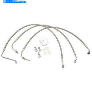 Hoses LA`bp[Y-LA -8006B19-XeXX`[u[LCLbgn[[_rbh\[hG LA Choppers - LA-8006B19 - Stainless Steel Brake Line Kit Harley-Davidson Road G